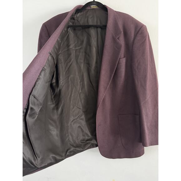Oscar de la Renta Studio Mens Wool Blazer Purple Plum Vintage 90s Retro Sz 42 R - Picture 3 of 9